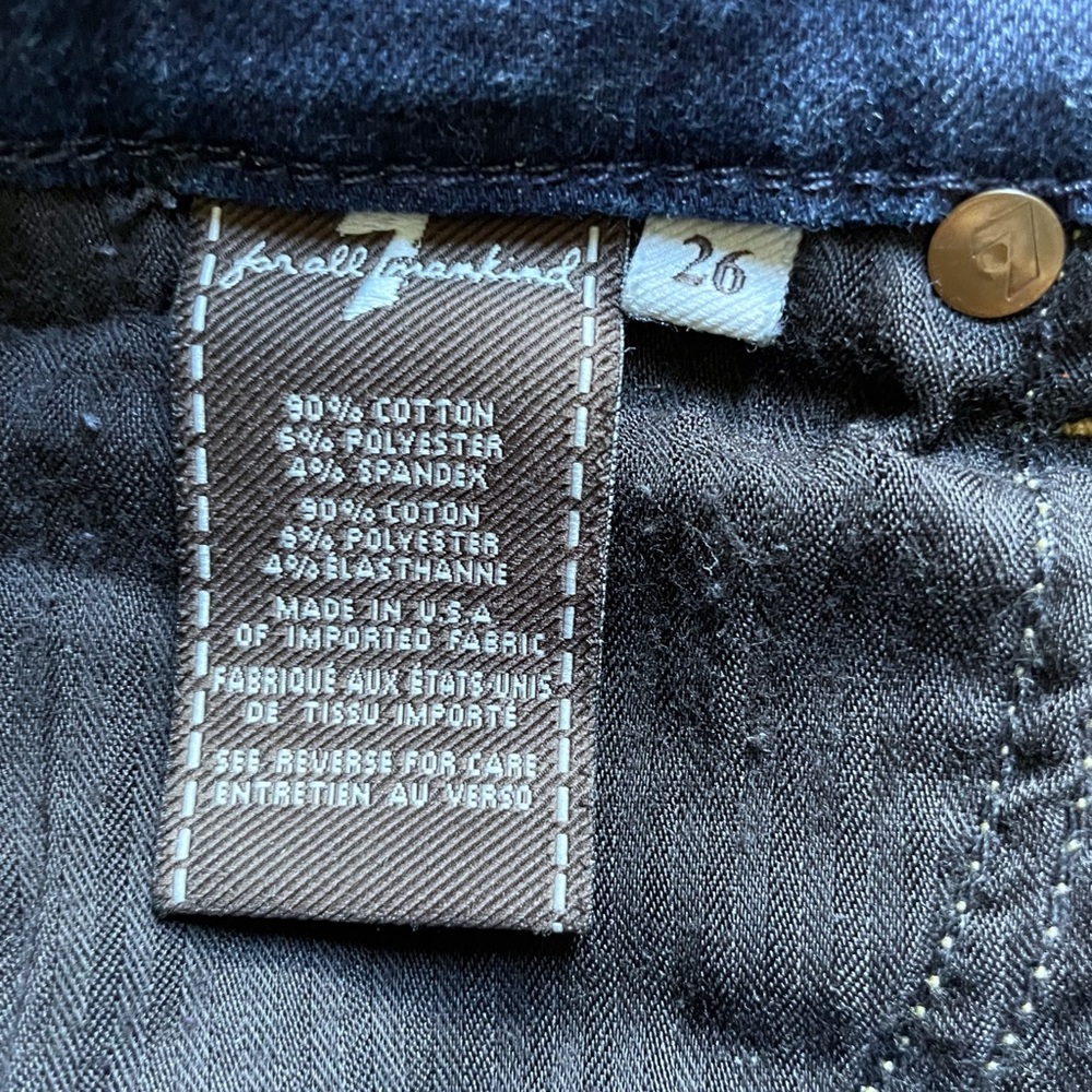 7 For All Mankind Kimmie Skinny Dark Wash Denim Jeans Size 26 - Picture 7 of 7